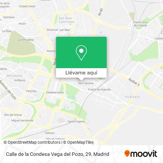 Mapa Calle de la Condesa Vega del Pozo, 29