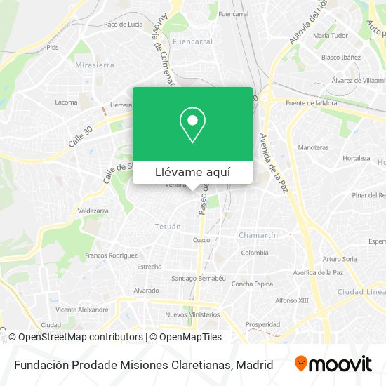 Mapa Fundación Prodade Misiones Claretianas