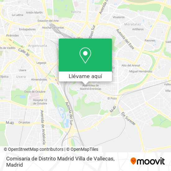 Mapa Comisaría de Distrito Madrid Villa de Vallecas