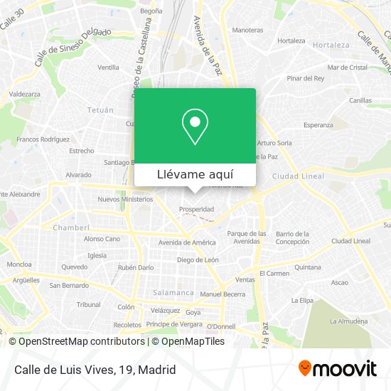 Mapa Calle de Luis Vives, 19