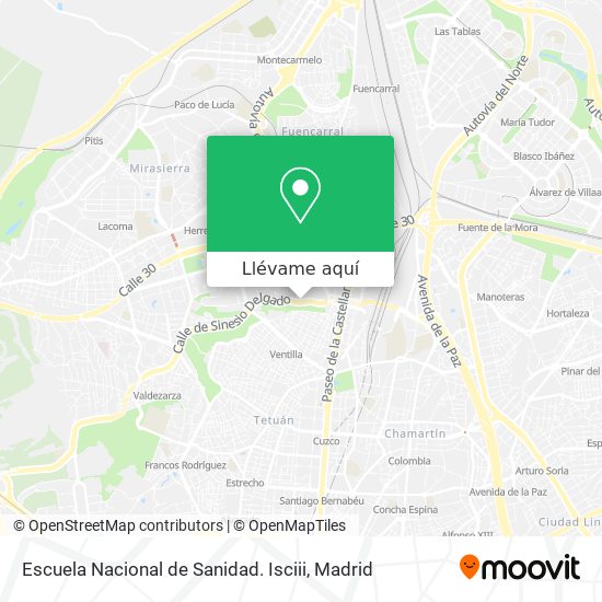 Mapa Escuela Nacional de Sanidad. Isciii