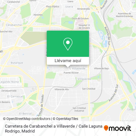 Mapa Carretera de Carabanchel a Villaverde / Calle Laguna Rodrigo