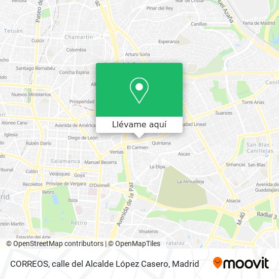 Mapa CORREOS, calle del Alcalde López Casero