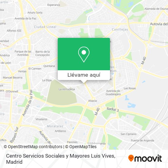 Mapa Centro Servicios Sociales y Mayores Luis Vives