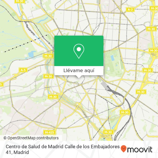 Mapa Centro de Salud de Madrid Calle de los Embajadores 41