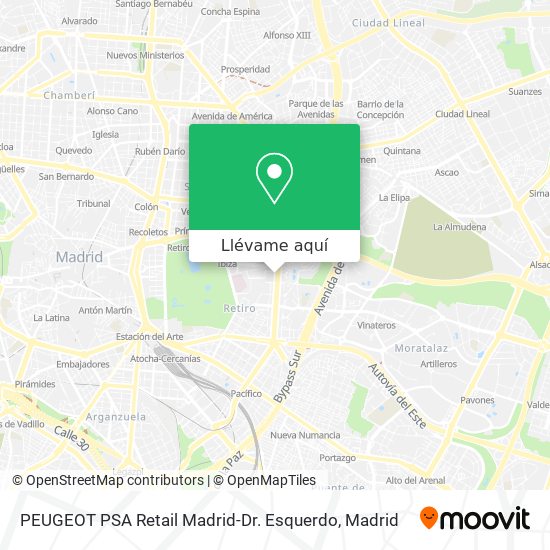 Mapa PEUGEOT PSA Retail Madrid-Dr. Esquerdo