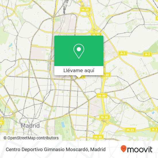 Mapa Centro Deportivo Gimnasio Moscardó