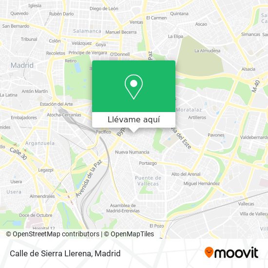 Mapa Calle de Sierra Llerena