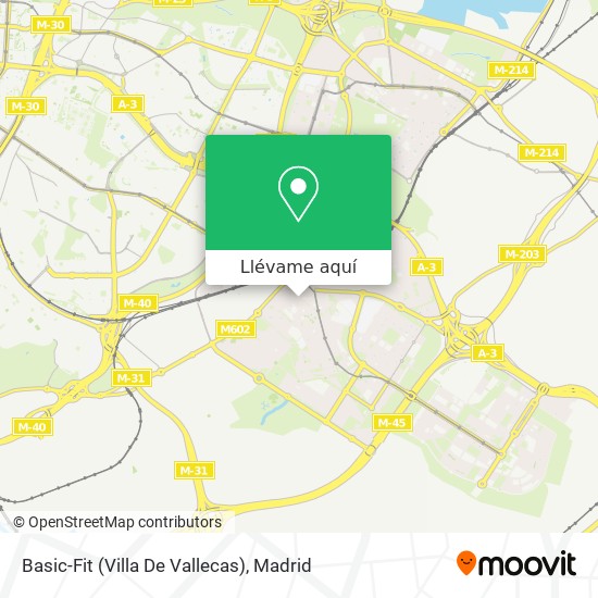 Mapa Basic-Fit (Villa De Vallecas)