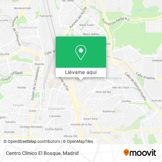 Mapa Centro Clínico El Bosque