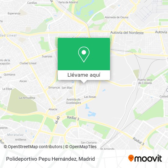 Mapa Polideportivo Pepu Hernández