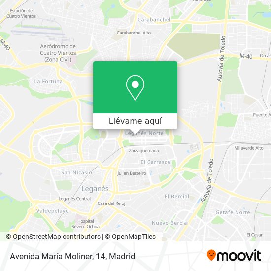 Mapa Avenida María Moliner, 14