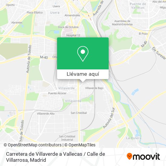 Mapa Carretera de Villaverde a Vallecas / Calle de Villarrosa