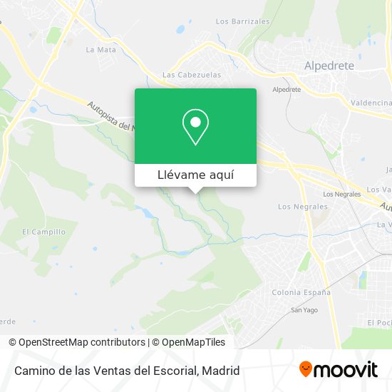Mapa Camino de las Ventas del Escorial