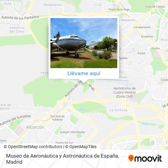 Mapa Museo de Aeronáutica y Astronáutica de España