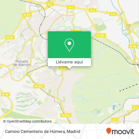 Mapa Camino Cementerio de Húmera