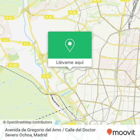 Mapa Avenida de Gregorio del Amo / Calle del Doctor Severo Ochoa