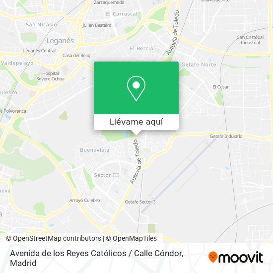 Mapa Avenida de los Reyes Católicos / Calle Cóndor