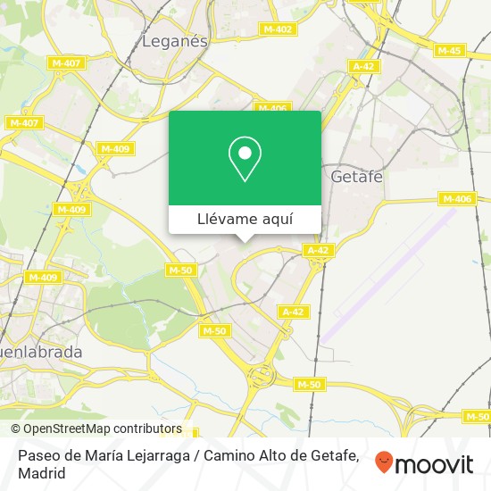 Mapa Paseo de María Lejarraga / Camino Alto de Getafe