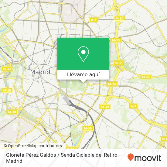 Mapa Glorieta Pérez Galdós / Senda Ciclable del Retiro