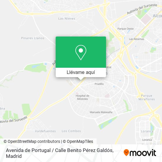 Mapa Avenida de Portugal / Calle Benito Pérez Galdós