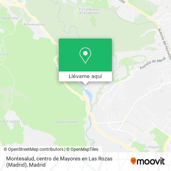 Mapa Montesalud, centro de Mayores en Las Rozas (Madrid)