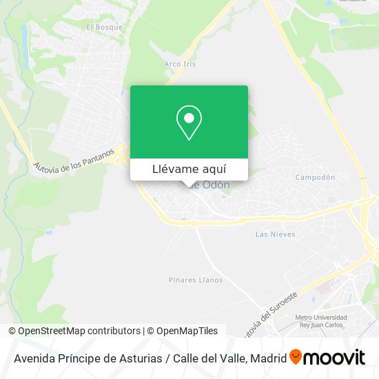 Mapa Avenida Príncipe de Asturias / Calle del Valle
