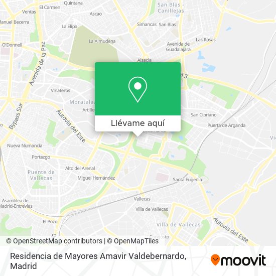 Mapa Residencia de Mayores Amavir Valdebernardo