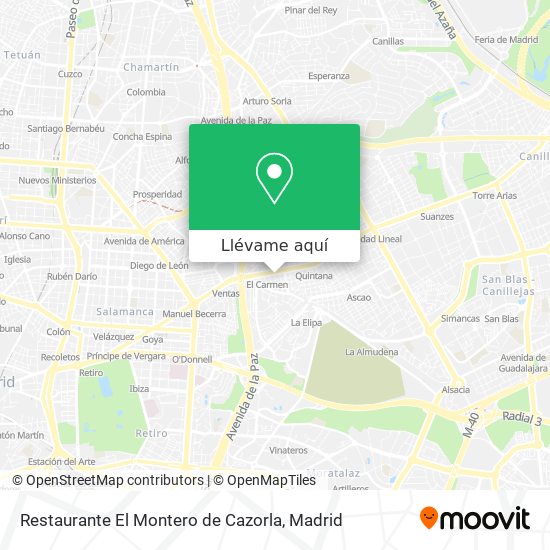 Mapa Restaurante El Montero de Cazorla