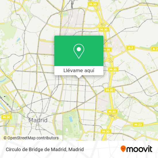 Mapa Círculo de Bridge de Madrid