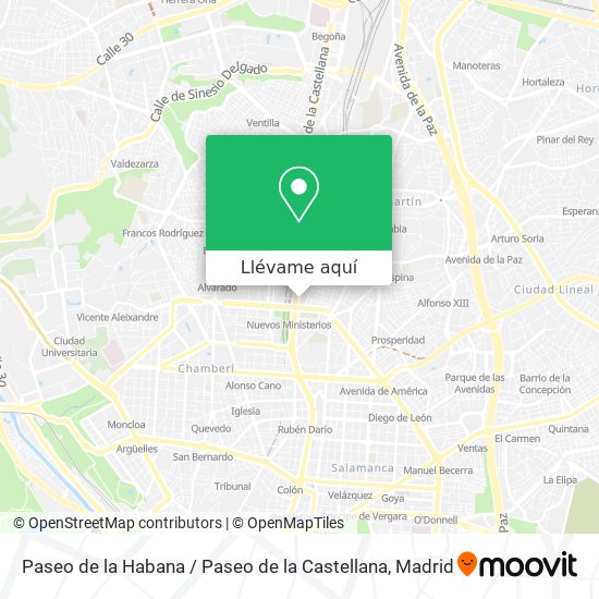 Mapa Paseo de la Habana / Paseo de la Castellana