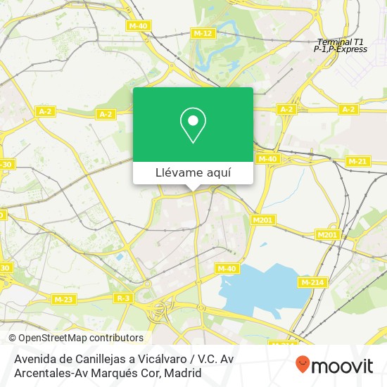 Mapa Avenida de Canillejas a Vicálvaro / V.C. Av Arcentales-Av Marqués Cor