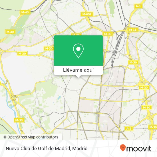 Mapa Nuevo Club de Golf de Madrid