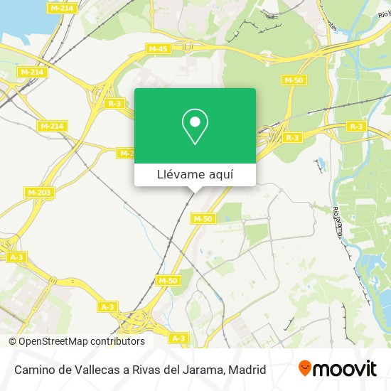 Mapa Camino de Vallecas a Rivas del Jarama