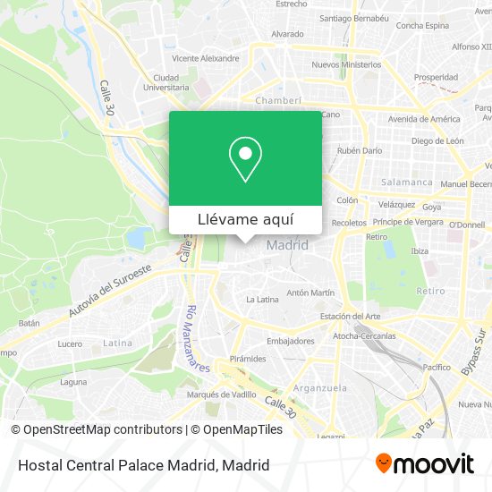 Mapa Hostal Central Palace Madrid