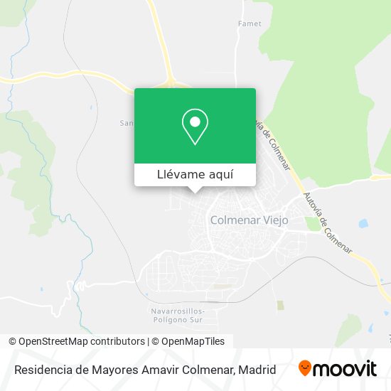 Mapa Residencia de Mayores Amavir Colmenar