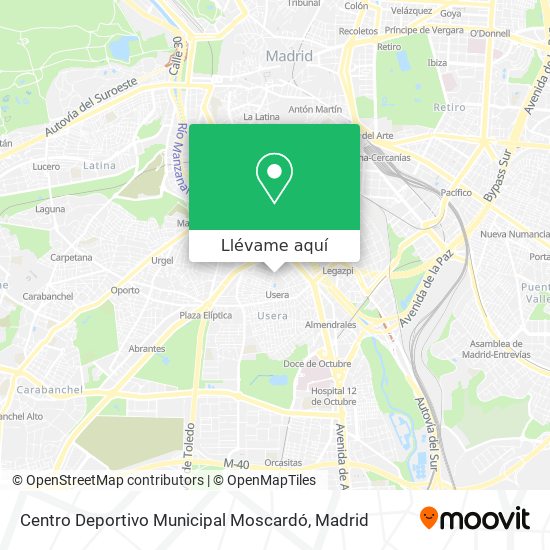 Mapa Centro Deportivo Municipal Moscardó