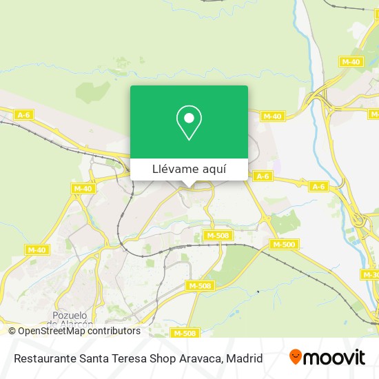 Mapa Restaurante Santa Teresa Shop Aravaca