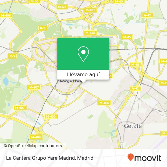 Mapa La Cantera Grupo Yare Madrid