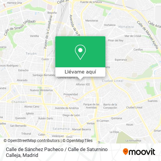Mapa Calle de Sánchez Pacheco / Calle de Saturnino Calleja