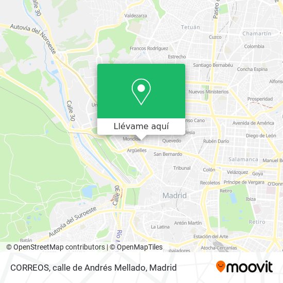 Mapa CORREOS, calle de Andrés Mellado