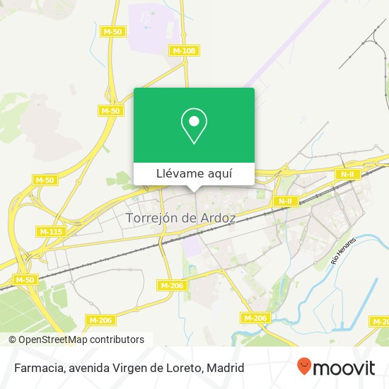 Mapa Farmacia, avenida Virgen de Loreto