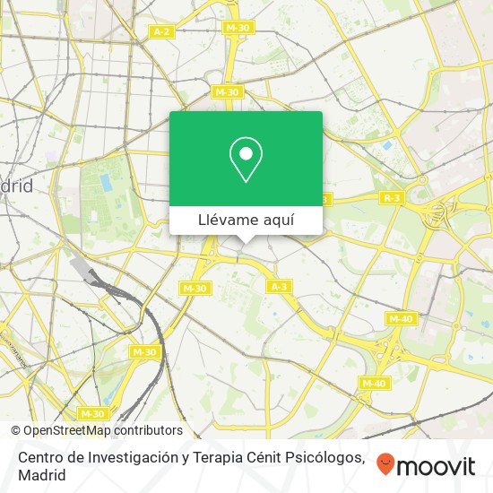 Mapa Centro de Investigación y Terapia Cénit Psicólogos