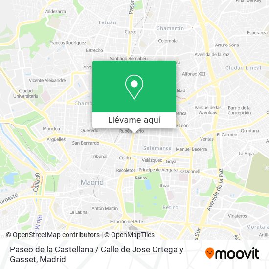 Mapa Paseo de la Castellana / Calle de José Ortega y Gasset