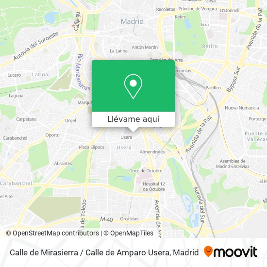 Mapa Calle de Mirasierra / Calle de Amparo Usera