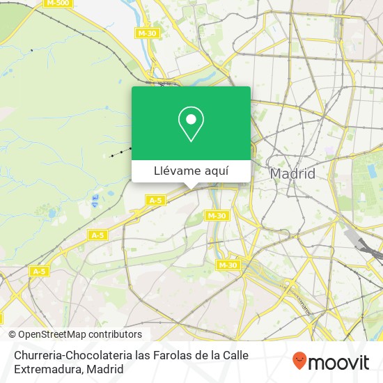 Mapa Churreria-Chocolateria las Farolas de la Calle Extremadura