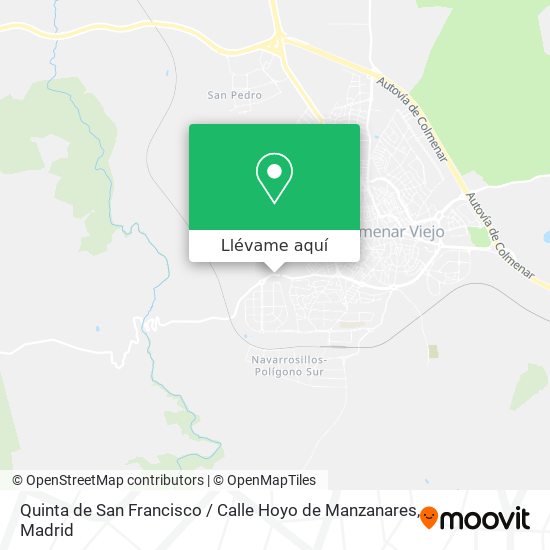 Mapa Quinta de San Francisco / Calle Hoyo de Manzanares