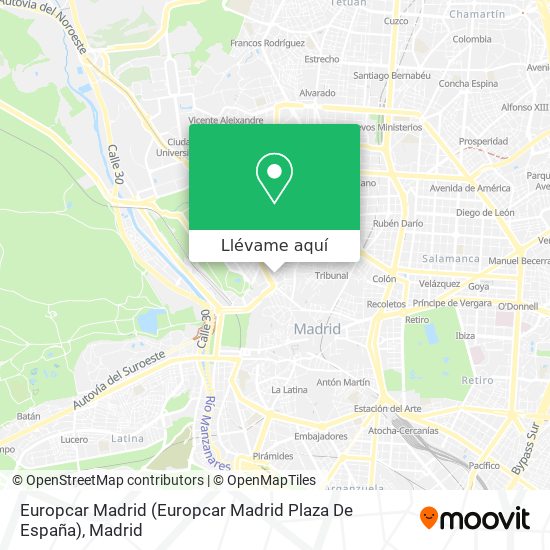 Mapa Europcar Madrid (Europcar Madrid Plaza De España)