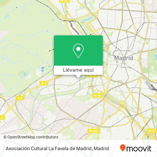Mapa Asociación Cultural La Favela de Madrid