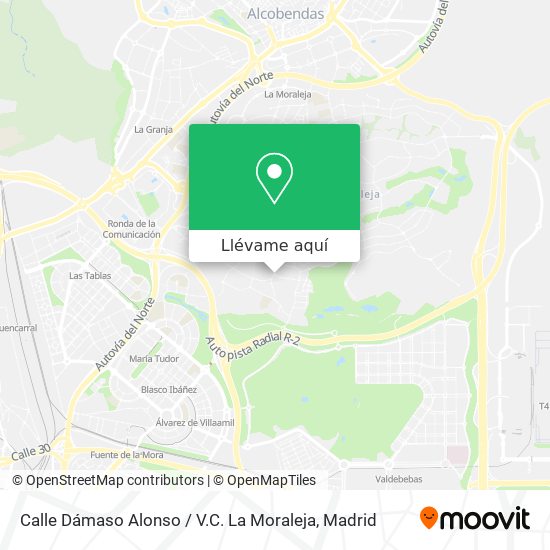 Mapa Calle Dámaso Alonso / V.C. La Moraleja